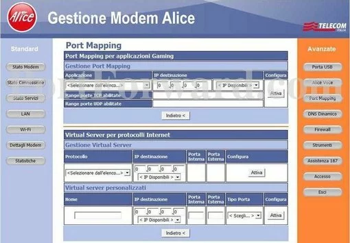 Alice AH4021v2 port forward