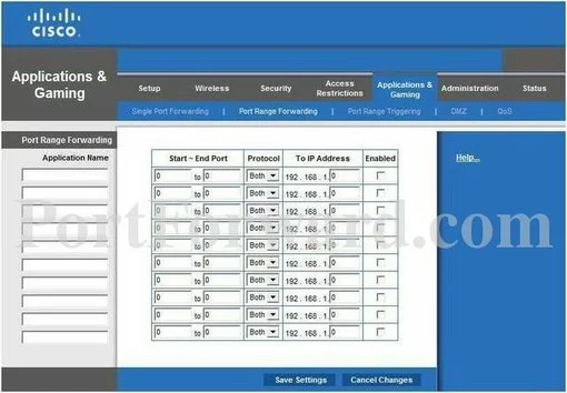 Cisco Linksys-E1500 port forward