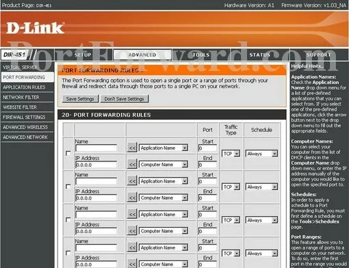 Dlink DIR-451 port forward