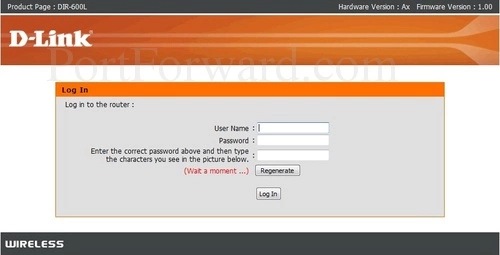 Dlink DIR-600L Login