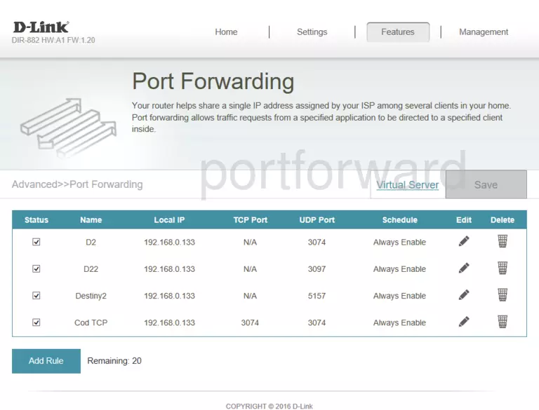 port forwarding