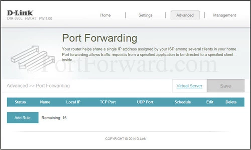 D-Link DIR-895L port forward