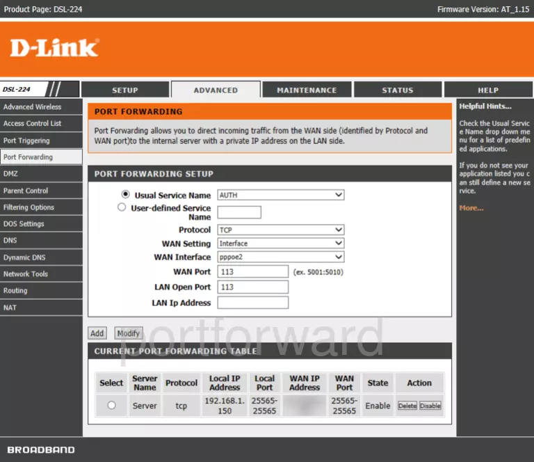 port forwarding