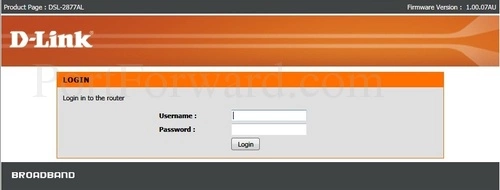 Dlink DSL-2877AL Login