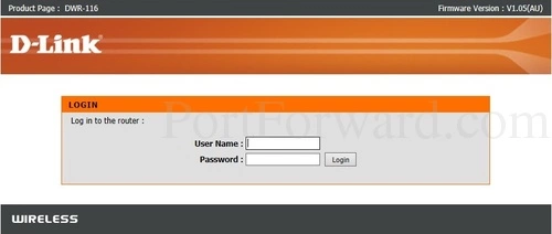 Dlink DWR-116 Login