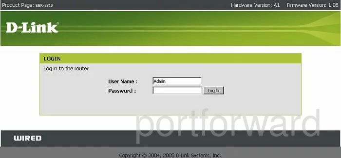 router login screen