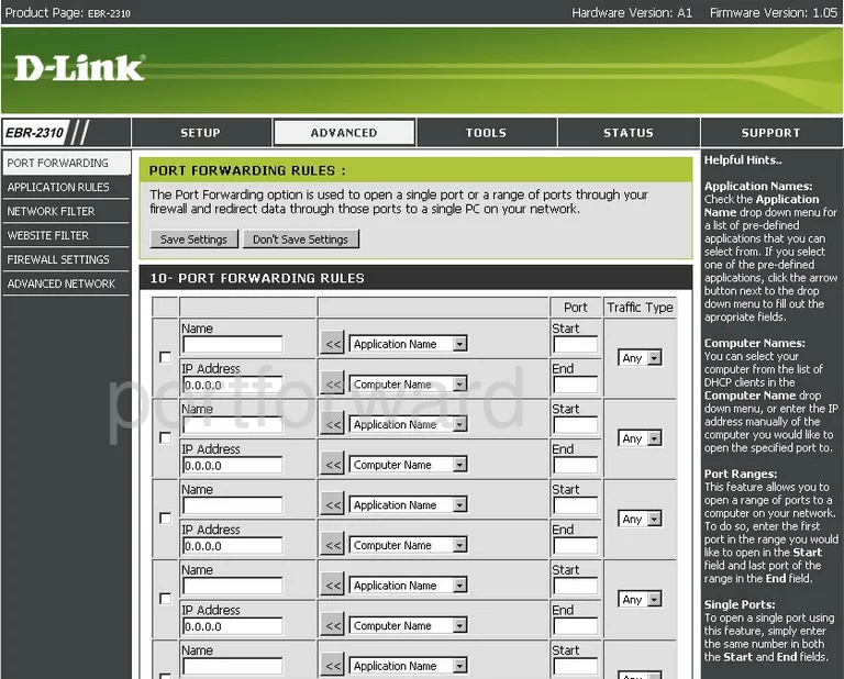 port forwarding nat screenshot