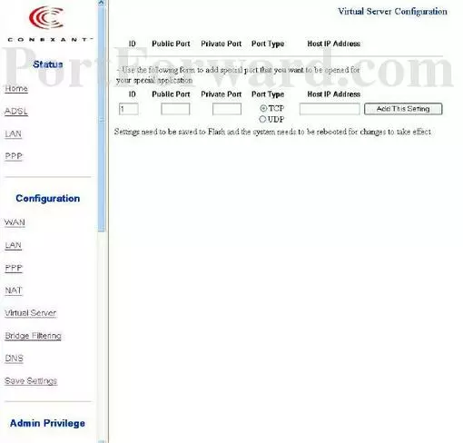 Ecom ED-802EC port forward