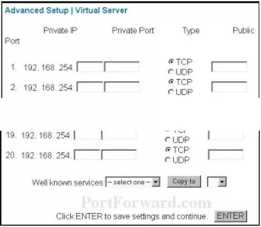 Efficient-Siemens Speedstream-2614 port forward