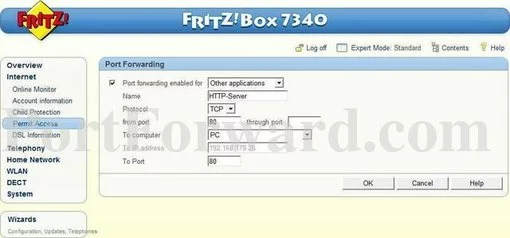 FRITZ WLAN7340 port forward