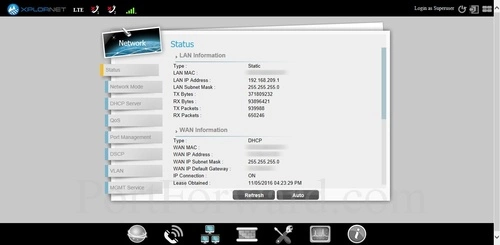 Gemtek WLTCS-106 Network Status