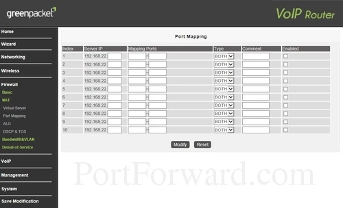 GreenPacket WN-600 Port Mapping