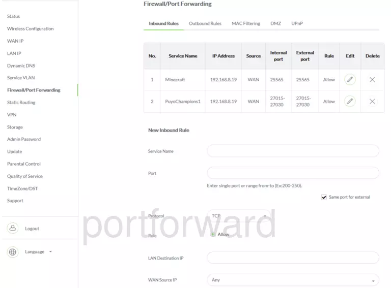 port forwarding