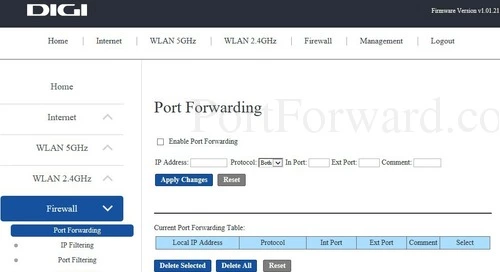 KAON Media DIGI Port Forwarding