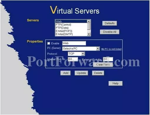 Level One FBR-1401TX port forward