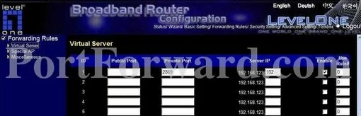 Level One WBR-5400 port forward