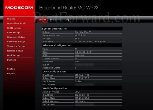 Modecom MC-WR22 Status