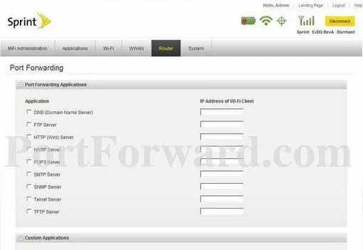 Novatel Wireless MiFi-4082 port forward