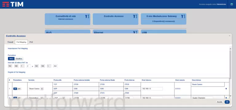 port forwarding