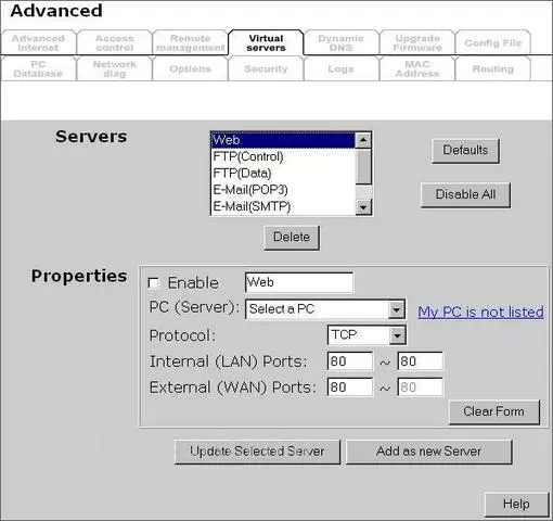 Sitecom WL-025 port forward