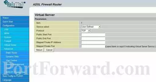 Telewell TW-EA501v3 port forward