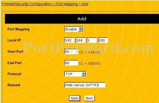 Uniden ENR1504 port forward