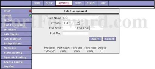 Witpack Wirpack-4P port forward